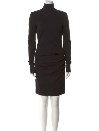 Pre-owned Dolce & Gabbana Turtleneck Mini Dress In Black