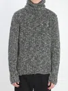 Dolce & Gabbana Chunky Knit Turtleneck Sweater In Gray