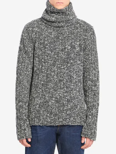 Dolce & Gabbana Chunky Knit Turtleneck Sweater In Gray