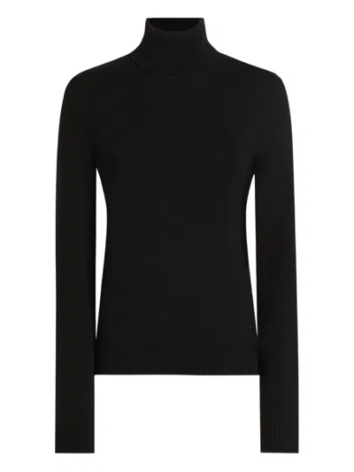 Dolce & Gabbana Turtleneck Ribbed Jumper In Black