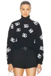 Dolce & Gabbana Intarsia-knit Logo Virgin Wool Jumper In Black & White