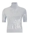 Dolce & Gabbana Turtle-neck Sweater With Sequin Embroidery In Gray