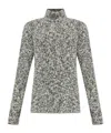Dolce & Gabbana Two-tone Knit Turtleneck Sweater In Gray