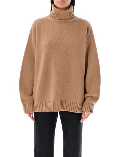 Dolce & Gabbana Turtleneck Sweater In Beige, Oversized Fit For Women Fw23