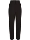 Dolce & Gabbana Wool Pants With Duchesse Tuxedo Band In Black