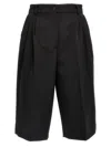 Dolce & Gabbana Tuxedo Knee-length Bermuda Shorts With Side Stripes In Black