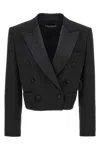 Dolce & Gabbana Black Tuxedo Short Blazer