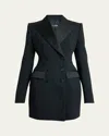 Dolce & Gabbana Tuxedo Double-breasted Mini Jacket Dress In Black