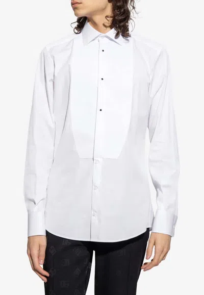 Dolce & Gabbana Tuxedo Formal Shirt In White