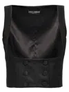 Dolce & Gabbana Double-breasted Duchess Silk Tuxedo Waistcoat In Black