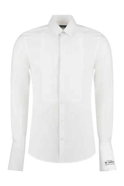 DOLCE & GABBANA DOLCE & GABBANA TUXEDO GOLD COTTON POPLIN SHIRT