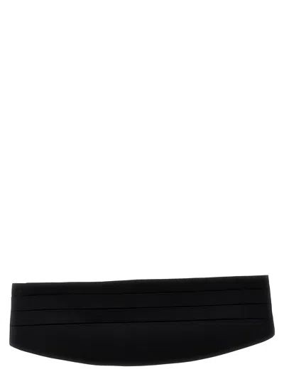 Dolce & Gabbana Silk Satin Cummerbund Belt In Black