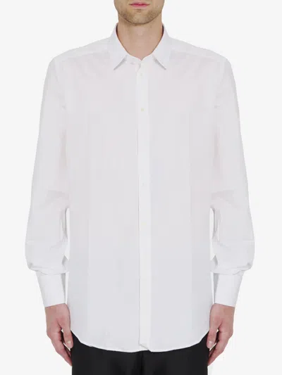 Dolce & Gabbana White Cotton Formal Dress Top Sicilia Shirt In Purple