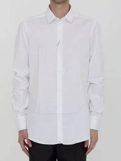 Dolce & Gabbana Long-sleeved Tuxedo Shirt In White