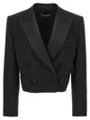 Dolce & Gabbana Black Tuxedo Short Blazer