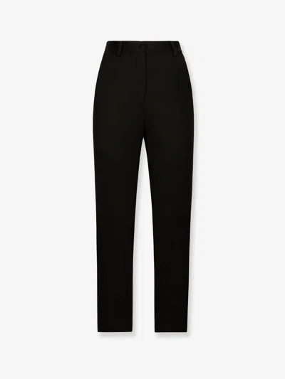 Dolce & Gabbana Tuxedo Virgin Wool And Silk Trousers In Black