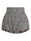 Dolce & Gabbana High-rise Wool And Cotton-blend Shorts In Gray