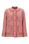 Dolce & Gabbana Pink Wool Blazer With Front Pockets In Pink