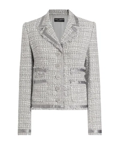 DOLCE & GABBANA DOLCE  GABBANA SINGLE-BREASTED SHORT TWEED JACKET