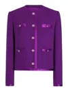 Dolce & Gabbana Wool Crepe Jacket In Púrpura