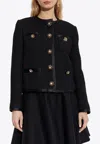 Dolce & Gabbana Wool Blend Tweed Jacket In Black