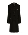 Dolce & Gabbana Wool-blend Crepe Coat In Black
