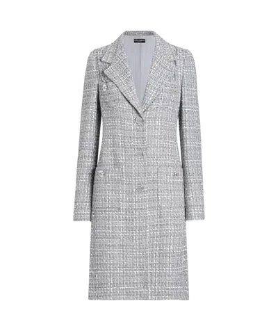 Dolce & Gabbana Tweed Coat In Gris