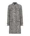 Dolce & Gabbana Single-breasted Raschel Tweed Coat In Gray