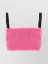 Dolce & Gabbana Crop-top In Tweed Fucsia  Donna