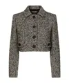 Dolce & Gabbana Wool Spinato Crop Jacket In Black