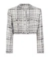 Dolce & Gabbana Gray Short Check Lurex Raschel Tweed Jacket