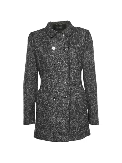 Pre-owned Dolce & Gabbana Tweed Double-breasted Coat In Black
