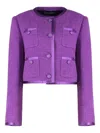 Dolce & Gabbana Tweed Four-pocket Jacket In Purple