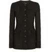 Dolce & Gabbana Long Tweed Jacket In Black