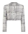 Dolce & Gabbana Gray Short Check Lurex Raschel Tweed Jacket In Grey