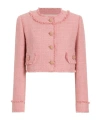 Dolce & Gabbana Pink Crop Jacket With Logoed Buttons In Pink