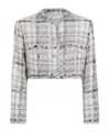 Dolce & Gabbana Gray Short Check Lurex Raschel Tweed Jacket In White
