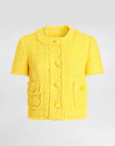 Dolce & Gabbana Tweed Jacket In Yellow