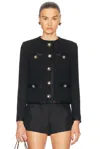 Dolce & Gabbana Jeweled Button Boucle Jacket In Black