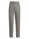 Dolce & Gabbana Virgin Wool Jacquard Slim Trousers In Gray