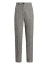 Dolce & Gabbana Wool Tailored Trousers Featuring Textured Fabric In Gray