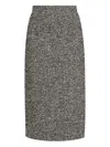 Dolce & Gabbana Tweed Midi Pencil Skirt In Gray