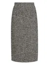 Dolce & Gabbana Tweed Midi Pencil Skirt In Gray