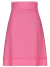 Dolce & Gabbana Raschel Tweed Midi Skirt In Pink