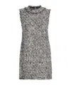 Dolce & Gabbana Short Raschel Tweed Sack Dress In Gray