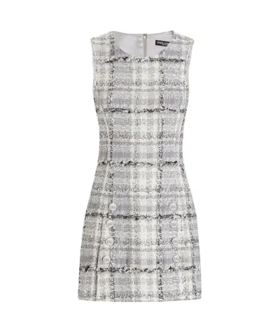 DOLCE & GABBANA DOLCE  GABBANA TWEED SLEEVELESS MINI DRESS
