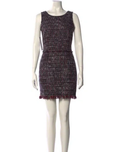 Pre-owned Dolce & Gabbana Tweed Mini Dress In Multi