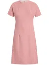Dolce & Gabbana Raschel Tweed Midi Dress In Pink