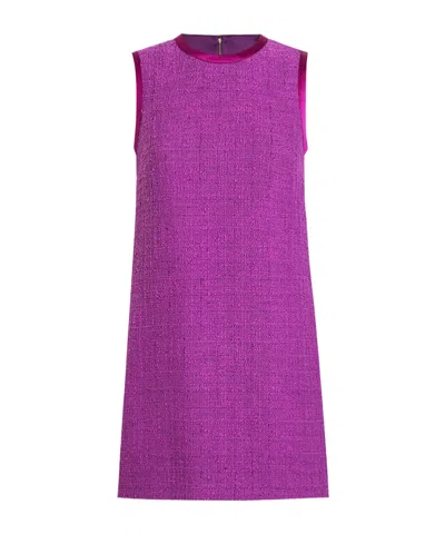 Dolce & Gabbana Tweed Mini Dress In Purple
