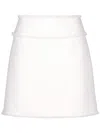 Dolce & Gabbana Cotton Raschel Tweed Miniskirt In Beige